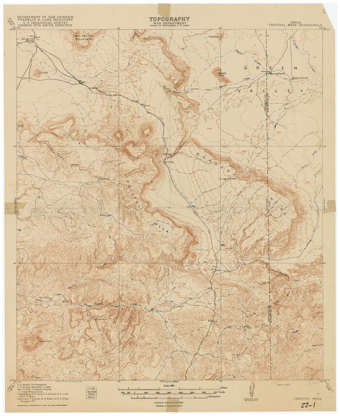 90134, Tascotal Mesa Quadrangle, Twichell Survey Records