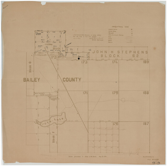 90161, [Surveys in the vicinity of Coyote Lake, Bailey County], Twichell Survey Records