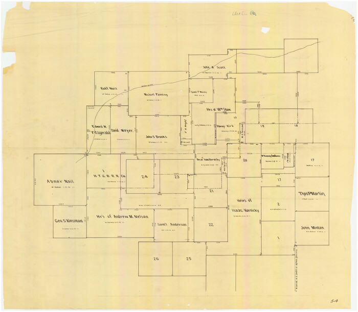 90164, [Sketch showing various surveys south and along Holiday Creek], Twichell Survey Records