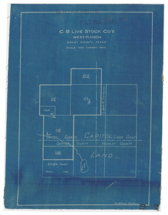 90178, C B Live Stock Co.'s West-Ranch, Twichell Survey Records