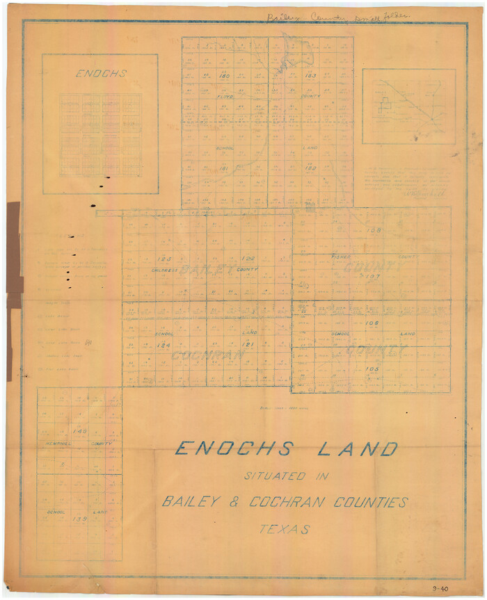 90194, Enochs Land situated in Bailey and Cochran Counties, Texas, Twichell Survey Records