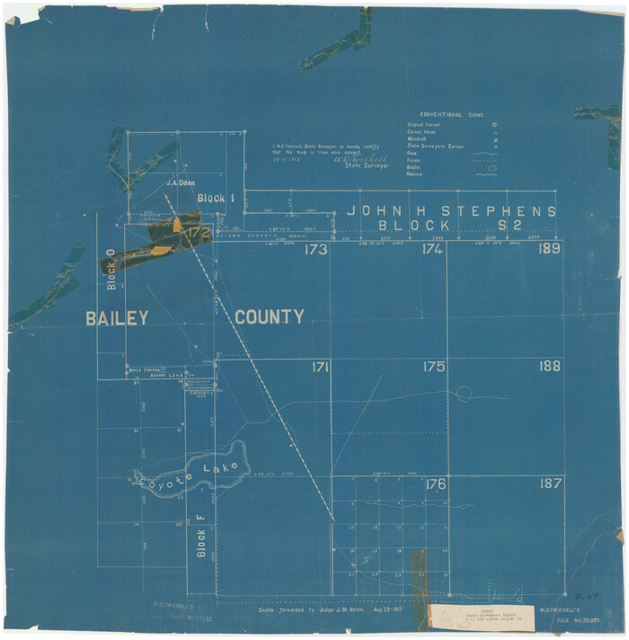 90196, [Surveys in the vicinity of Coyote Lake, Bailey County], Twichell Survey Records