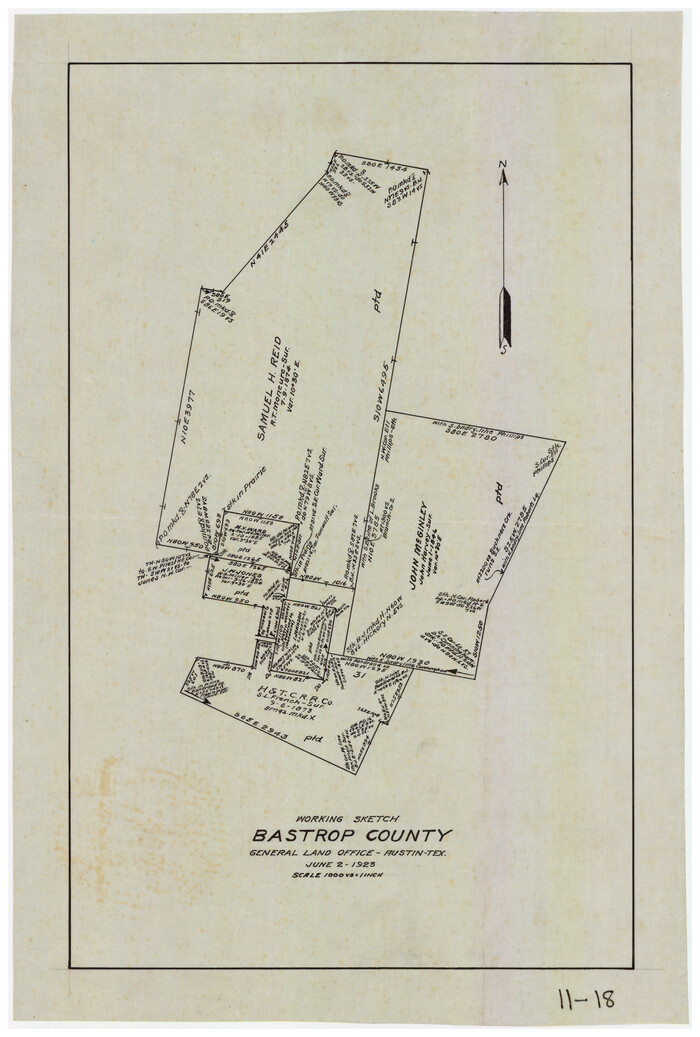 90207, Working Sketch Bastrop County, Twichell Survey Records