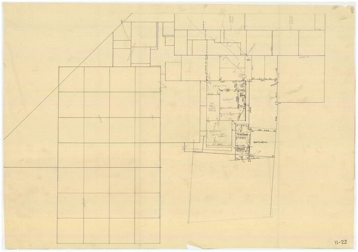 90231, [Sketch Showing Wm. T. Brewer, John R. Taylor, Wm. F. Butler, Timothy DeVore, L. M. Thorn and adjoining surveys], Twichell Survey Records