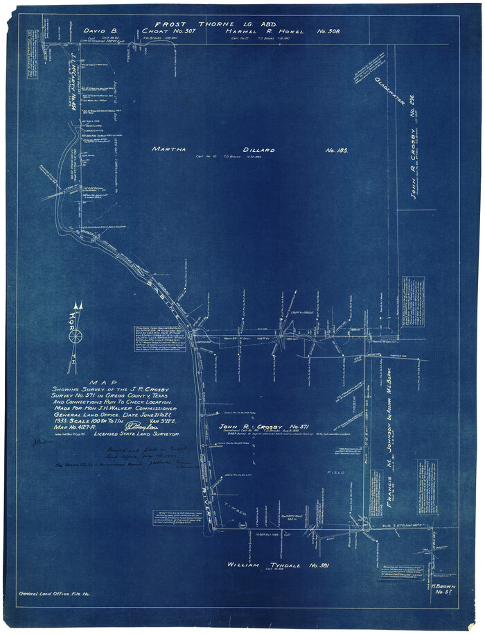 9024, Gregg County Rolled Sketch JB1, General Map Collection
