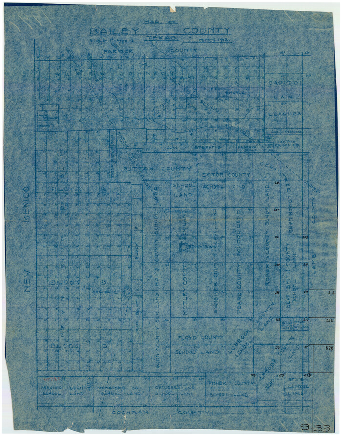 90248, Map of Bailey County, Texas, Twichell Survey Records