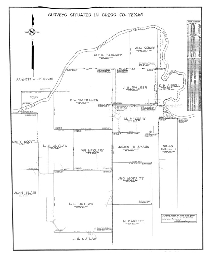9025, Gregg County Rolled Sketch RG, General Map Collection