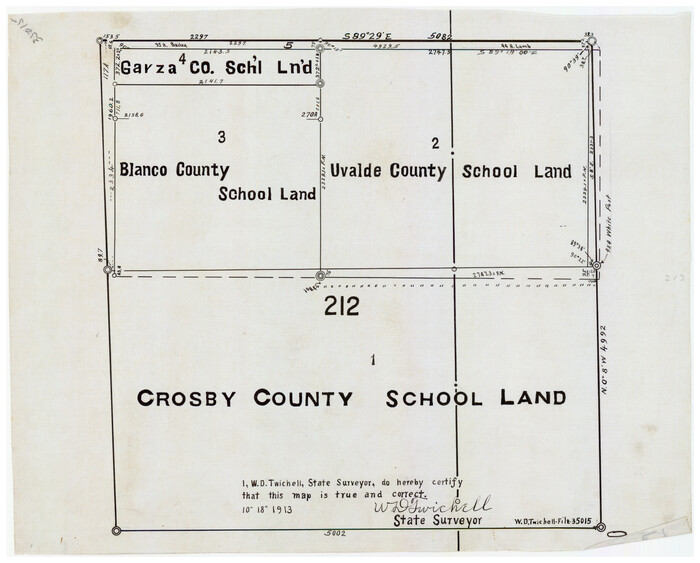 90250, [Garza, Blanco, Uvalde and Crosby County School Land], Twichell Survey Records