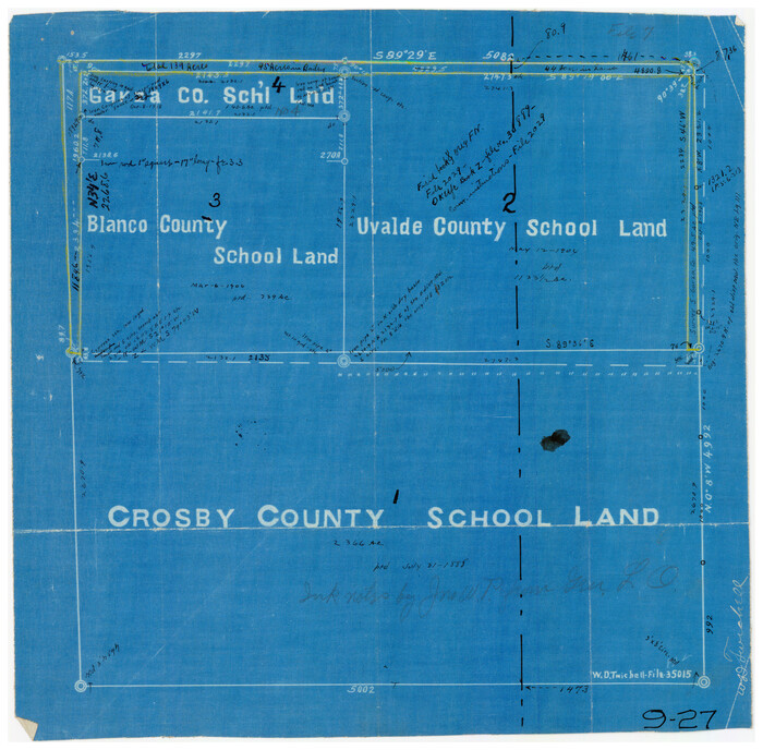 90252, [Garza, Blanco, Uvalde and Crosby County School Land], Twichell Survey Records