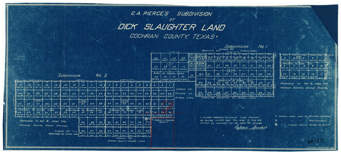 90290, C. A. Pierce's Subdivision of Dick Slaughter Land, Twichell Survey Records