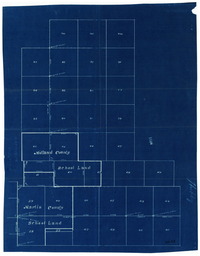 90295, [Sketch showing Midland and Martin County School Land Leagues], Twichell Survey Records