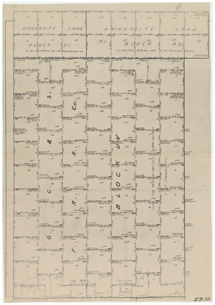 90311, [G. C. & S. F. RR. Co. Block UV, and parts of University Land Blocks 51 and 46], Twichell Survey Records