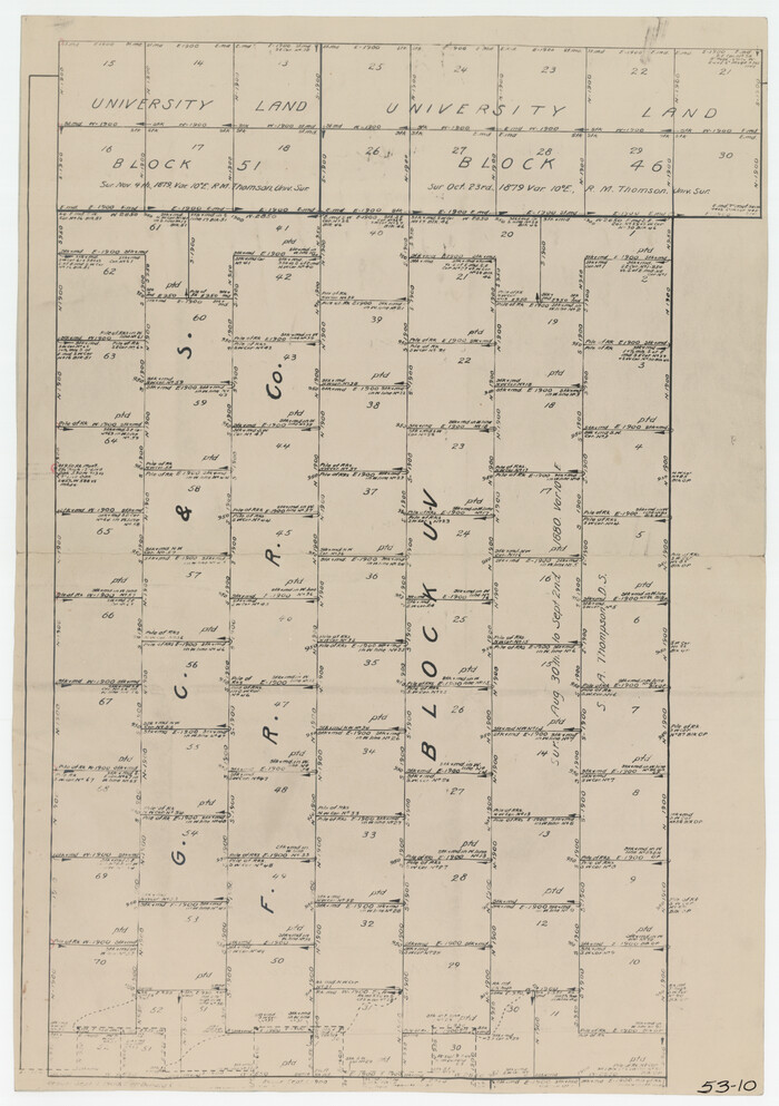 90311, [G. C. & S. F. RR. Co. Block UV, and parts of University Land Blocks 51 and 46], Twichell Survey Records