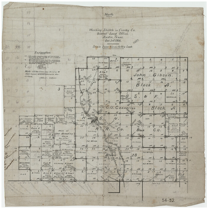 90350, Working Sketch in Crosby Co., Twichell Survey Records