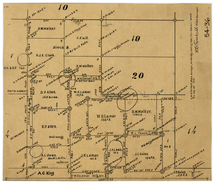 90354, [Area north of League 1, Morris County School Land], Twichell Survey Records
