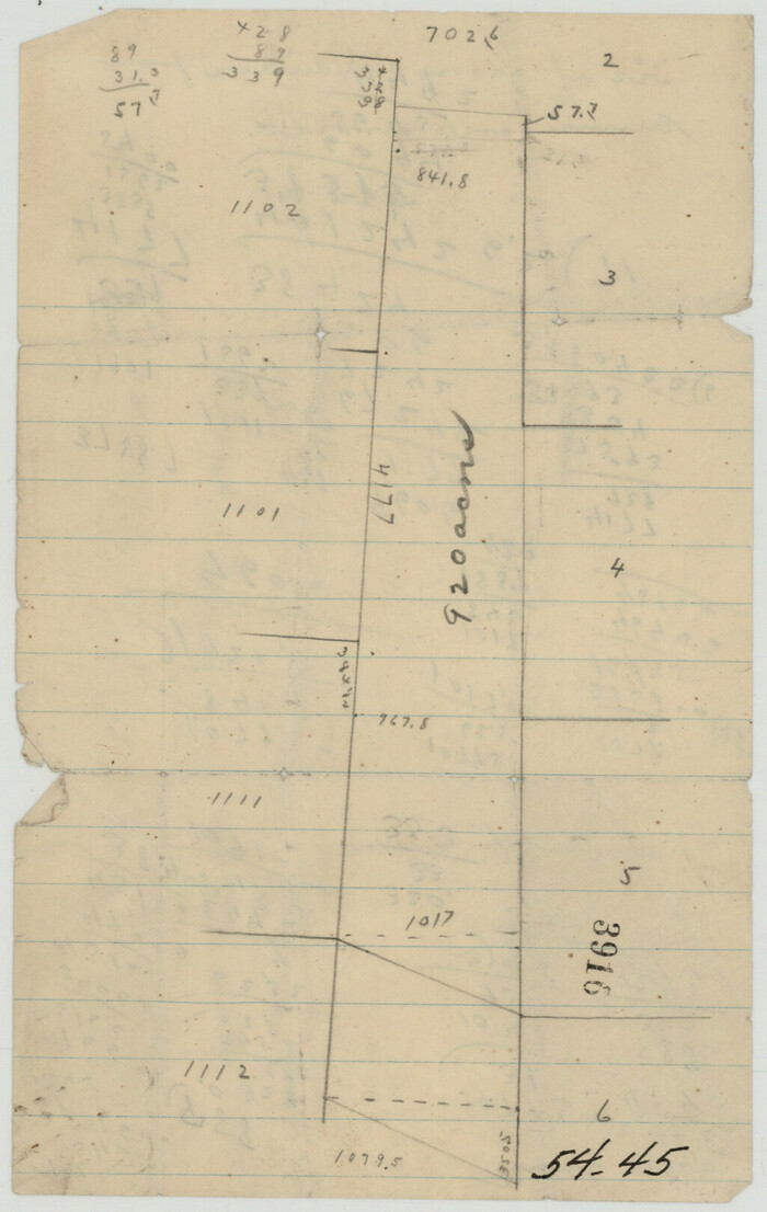 90365, [Pencil sketch showing area between sections 1102, 1101, 1111, and 1112 on the west and sections 3-6 on the east], Twichell Survey Records