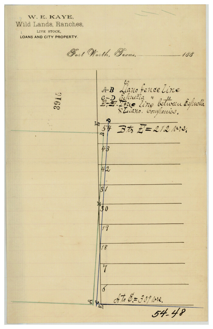 90374, [H. & G. N. Block 8 showing Llano and Espuella fence lines], Twichell Survey Records
