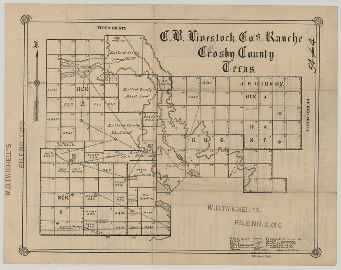 90381, C. B. Livestock Co.'s West-Ranch, Bailey County, Texas, Twichell Survey Records
