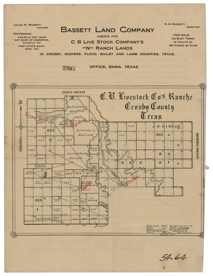 90383, C. B. Livestock Co.'s West-Ranch, Bailey County, Texas, Twichell Survey Records