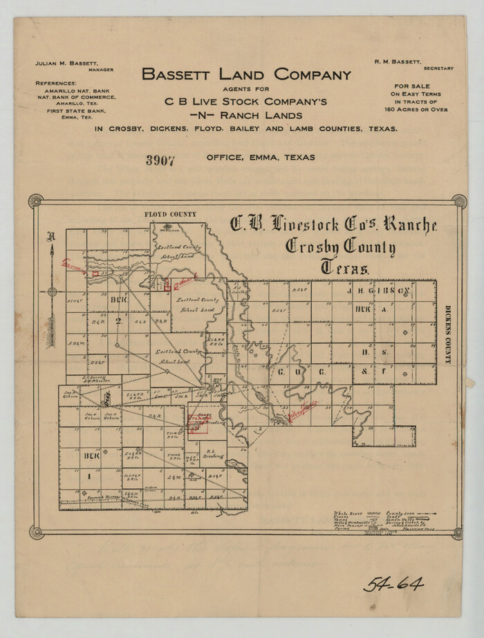 90383, C. B. Livestock Co.'s West-Ranch, Bailey County, Texas, Twichell Survey Records