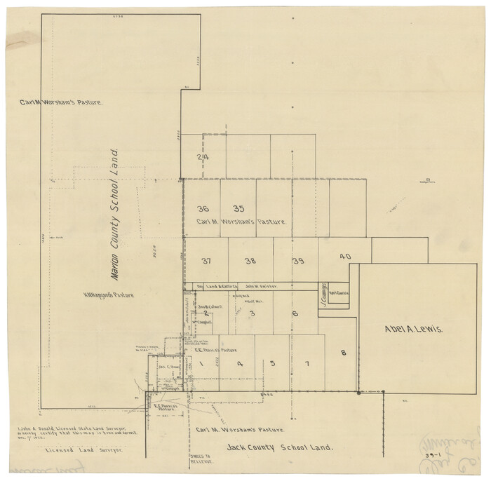 90426, [Marion County School Land, Jack County School Land, Abel A. Lewis and other surveys in vicinity], Twichell Survey Records