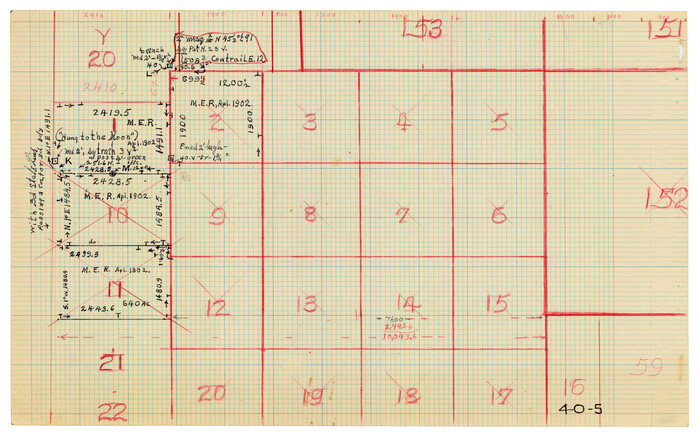 90437, [Sketch of Surveys south of League 153], Twichell Survey Records