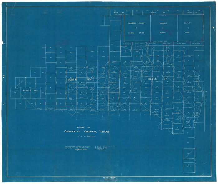 90474, Sketch in Crockett County, Texas, Twichell Survey Records