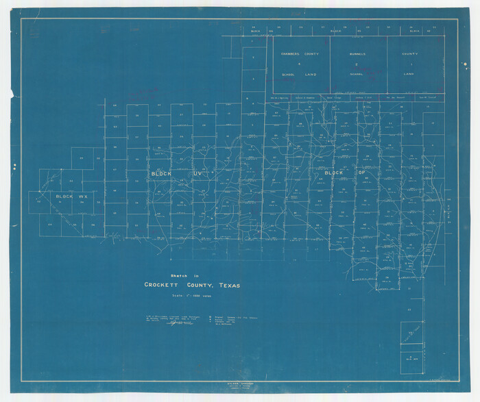 90474, Sketch in Crockett County, Texas, Twichell Survey Records
