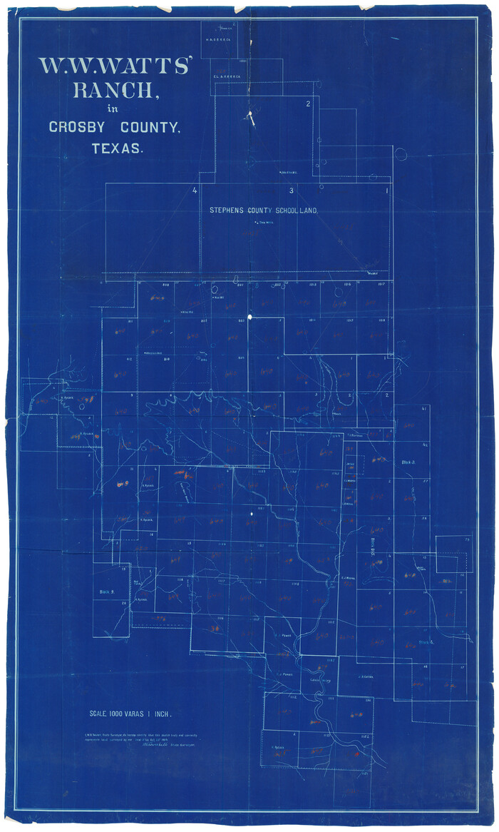 90485, W. W. Watts' Ranch in Crosby County, Texas, Twichell Survey Records