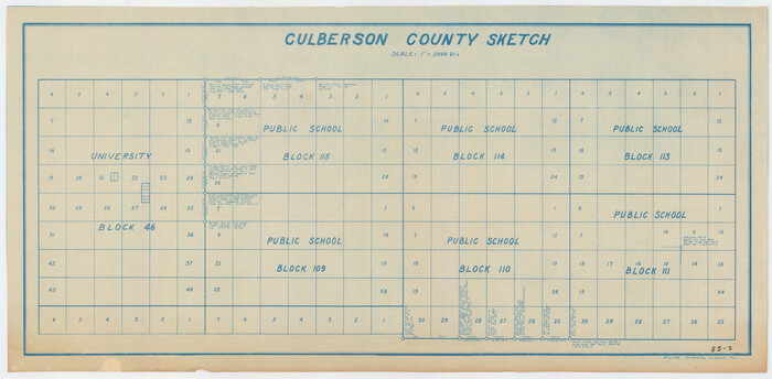 90500, Culberson County Sketch [showing PSL Blocks 109-111, 113-115 and University Block 46], Twichell Survey Records