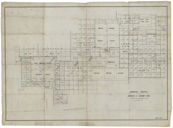 90504, Working Sketch in Lubbock and Crosby Cos., Twichell Survey Records