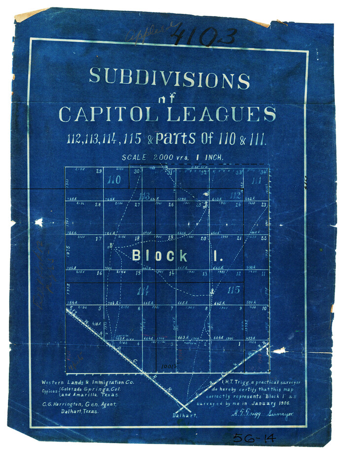 90518, Subdivisions of Capitol Leagues 112, 113, 114, 115, and parts of 110 and 111, Twichell Survey Records