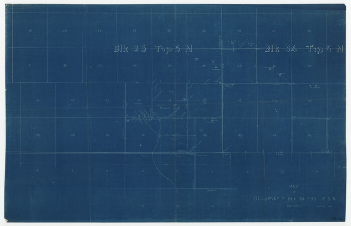 90551, [Map of Resurvey of Block 34 and 35, Township 5 N], Twichell Survey Records