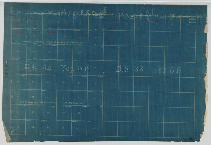90553, [T. & P. Blocks 33 and 34, Township 5N], Twichell Survey Records