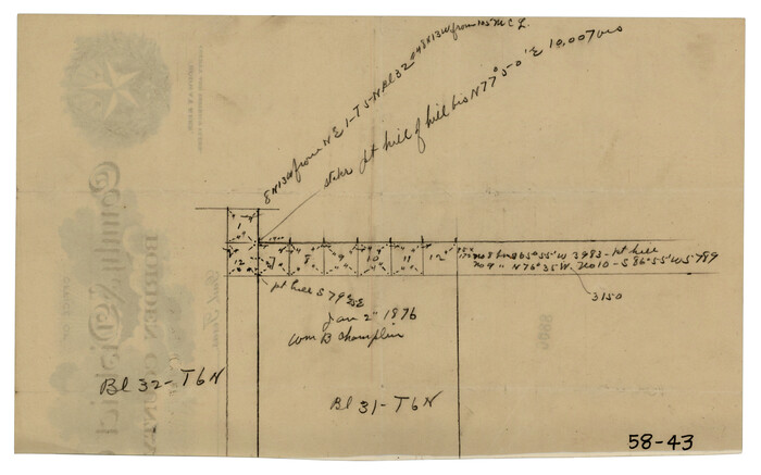 90554, [North line of T. & P. Block 31, Township 6N], Twichell Survey Records