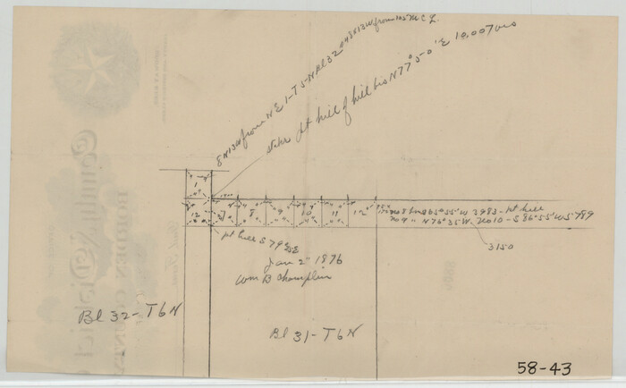 90554, [North line of T. & P. Block 31, Township 6N], Twichell Survey Records