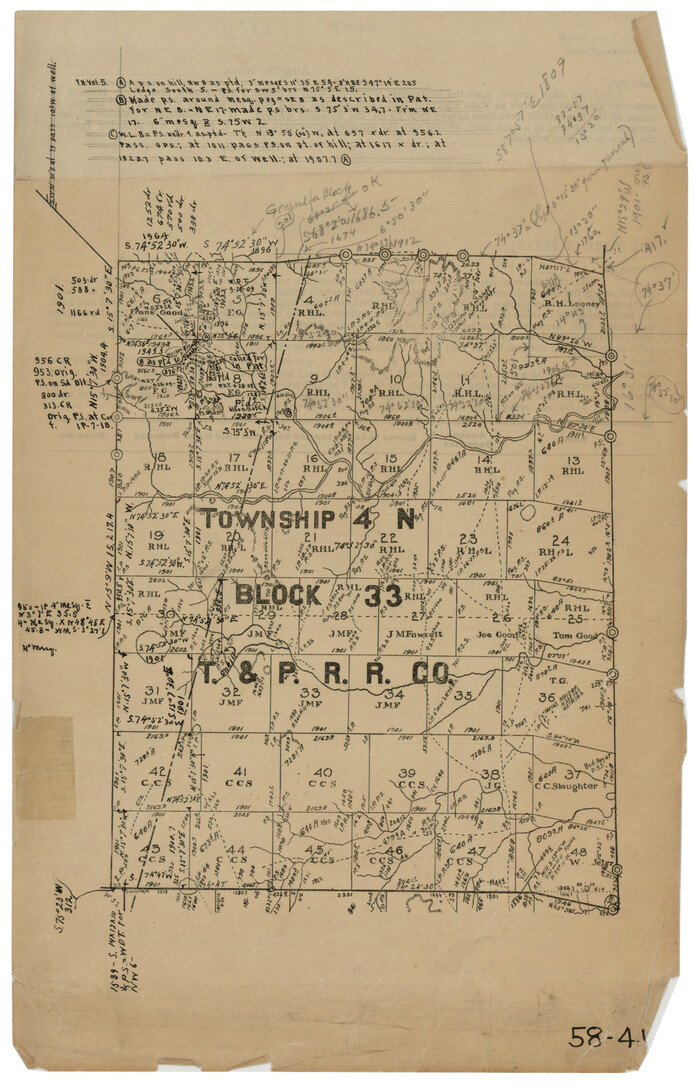 90558, [T. & P. Block 33, Township 4N], Twichell Survey Records