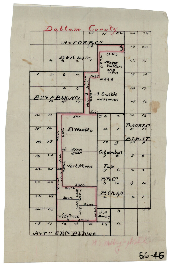 90577, [Columbus Tap RR. Co. Block 1-A, B. S. & F. Block 1, T. & N. O. Block 7T and vicinity], Twichell Survey Records