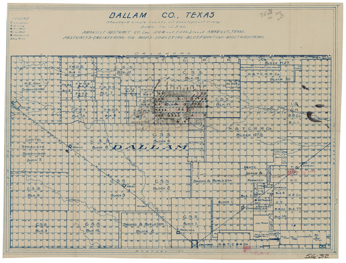 90583, Dallam Co. Texas, Standard Single County Oil Development Survey, Twichell Survey Records