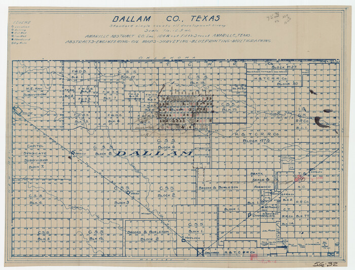 90583, Dallam Co. Texas, Standard Single County Oil Development Survey, Twichell Survey Records