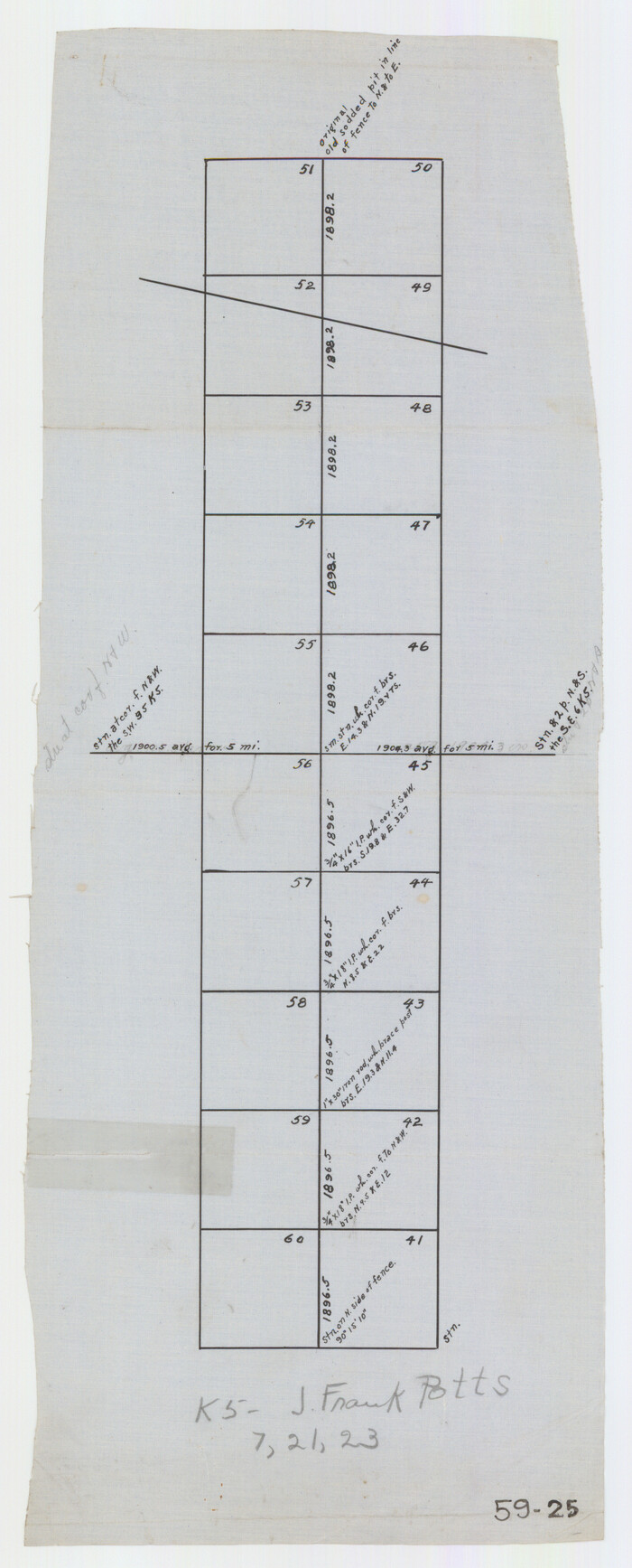 90600, [North/South line through middle of Block K5], Twichell Survey Records