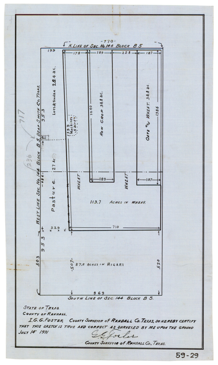 90602, [Plat of West Part of Section 144, Block B5], Twichell Survey Records