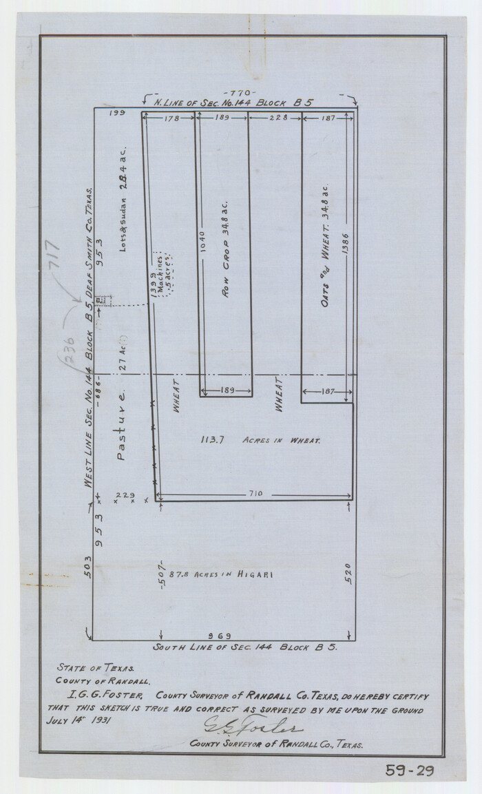 90602, [Plat of West Part of Section 144, Block B5], Twichell Survey Records