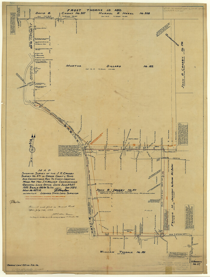 9061, Gregg County Rolled Sketch JB, General Map Collection

