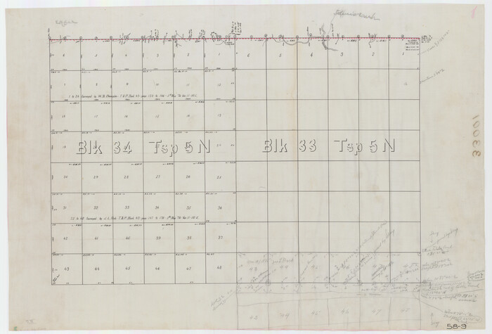 90638, [T. & P. Blocks 33 and 34, Township 5N], Twichell Survey Records
