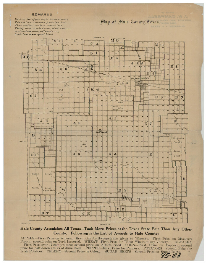 90697, Map of Hale County, Texas, Twichell Survey Records