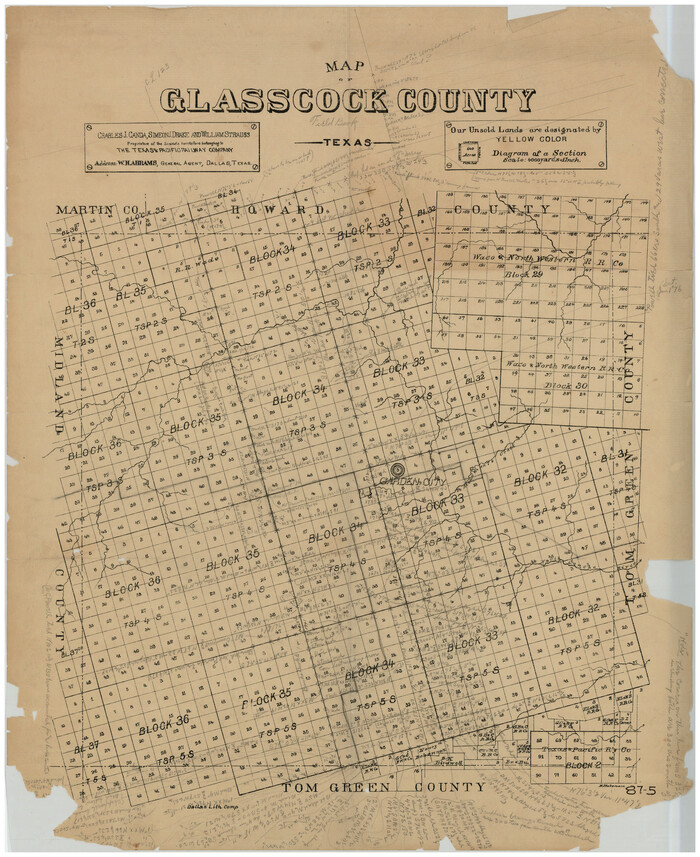 90710, Map of Glasscock County, Twichell Survey Records