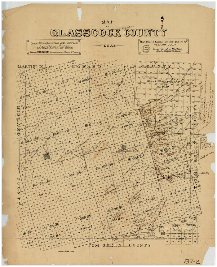90711, Map of Glasscock County, Twichell Survey Records