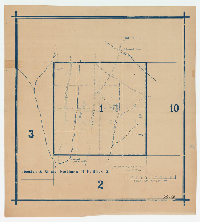 90720, Houston & Great Northern Railroad, Block 2, Twichell Survey Records