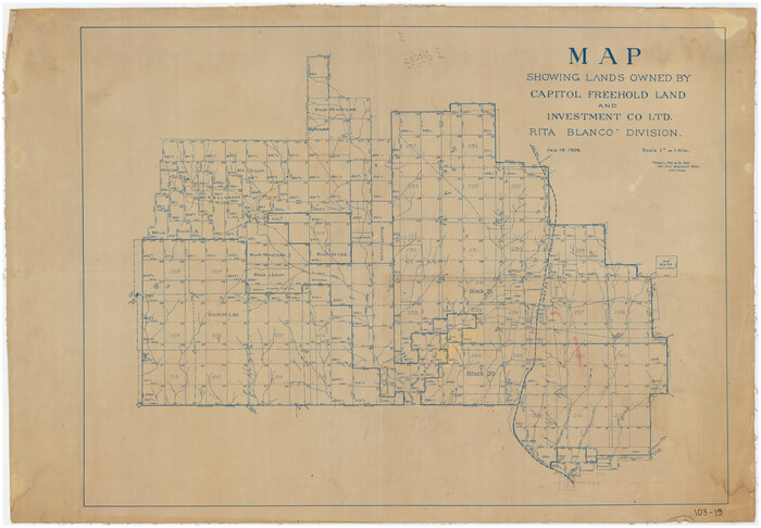 90733, Map Showing Lands Owned by Capitol Freehold Land and Investment Company, Ltd., Twichell Survey Records